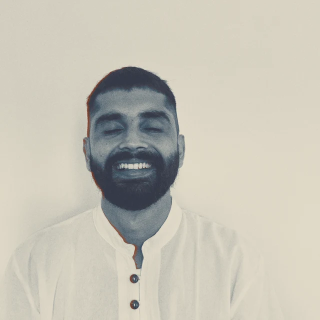 Anchit Malhotra — duotone stipple portrait